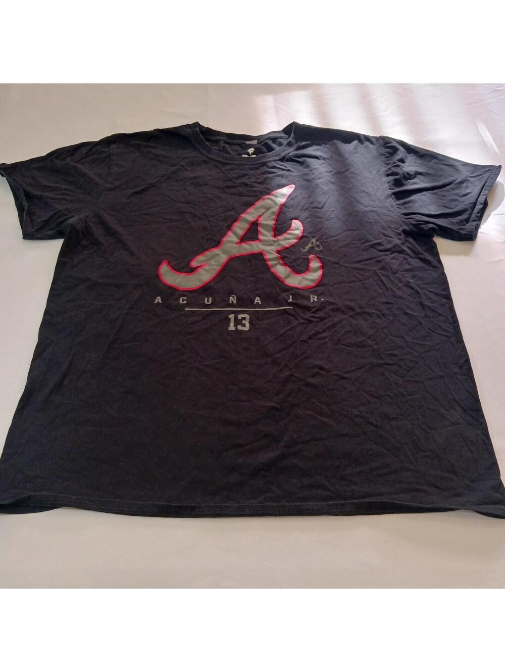 Fanatics Acuña Jr. #13 Men's Black Graphic T-Shirt Short Sleeve Size 2XL